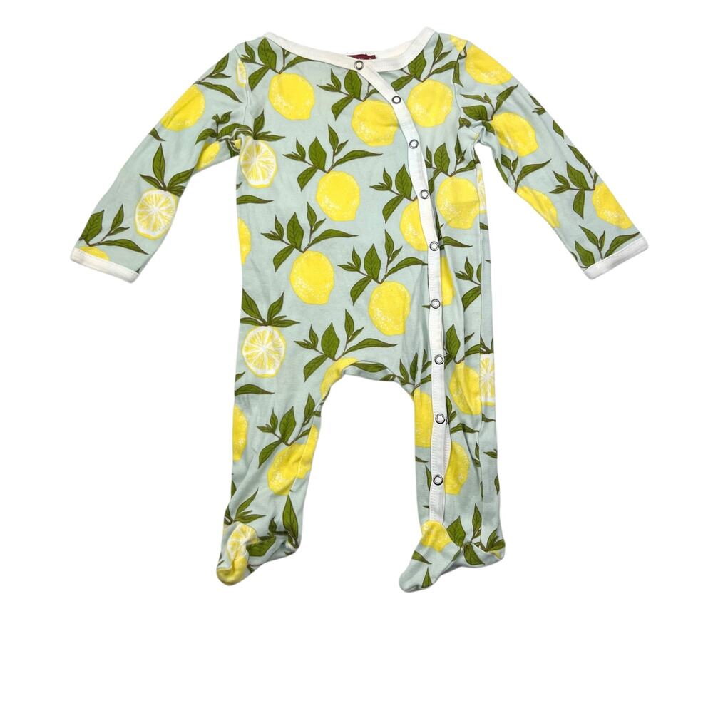 MilkBarn Lemon Print Organic Footed Sleeper